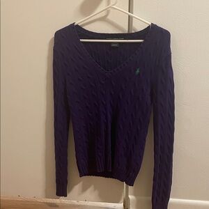 Ralph Lauren Cable Knit V-Neck Sweater